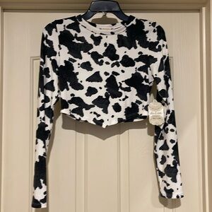 Women’s cow print cropped top size medium